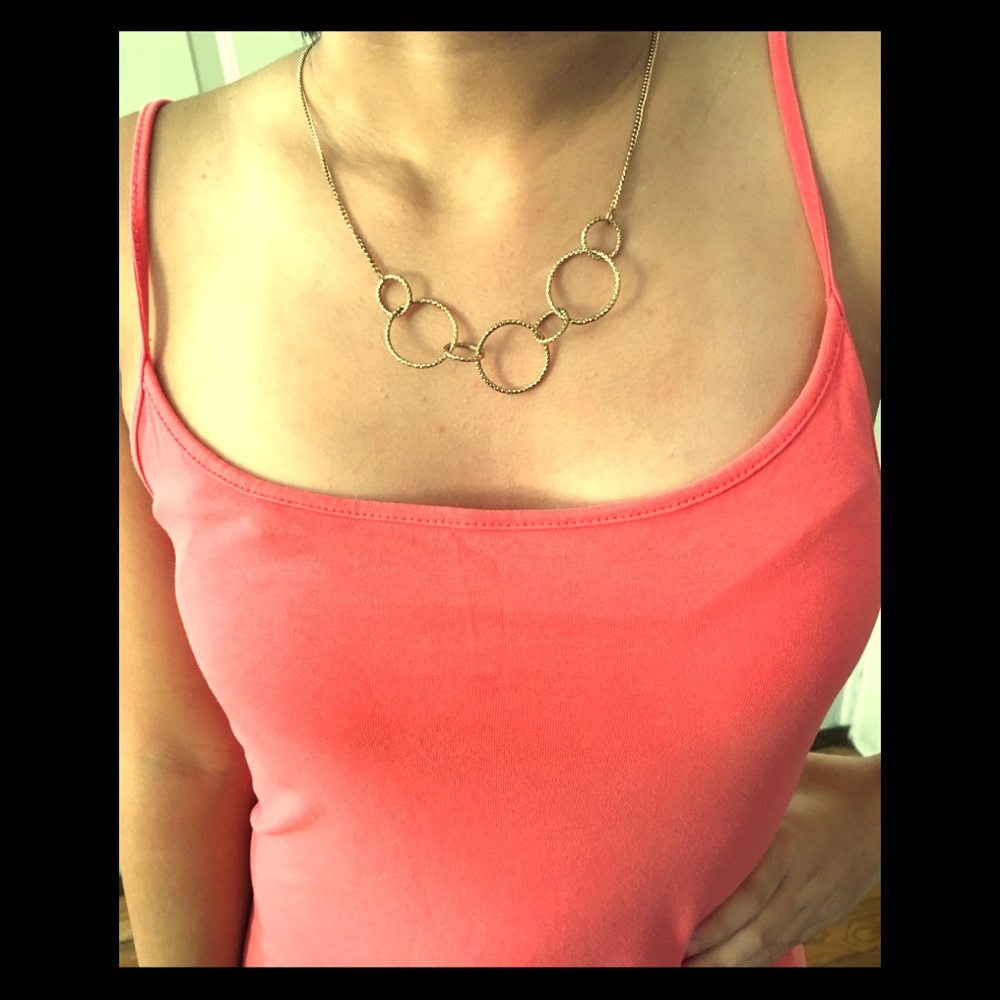 Gold color necklace.